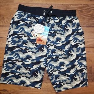 UPF 50+ camo swim shorts